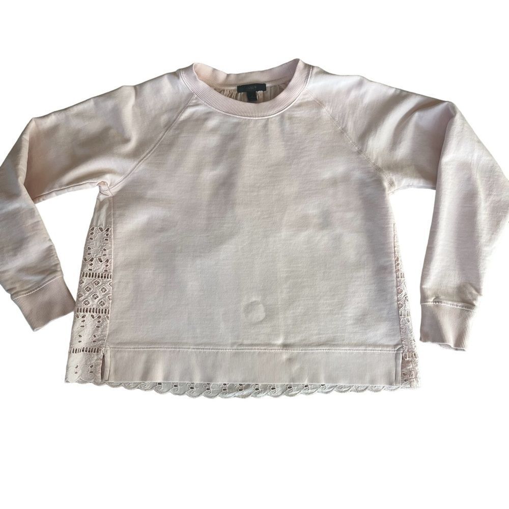 J.Crew Pink Eyelet Sweatshirt Size S